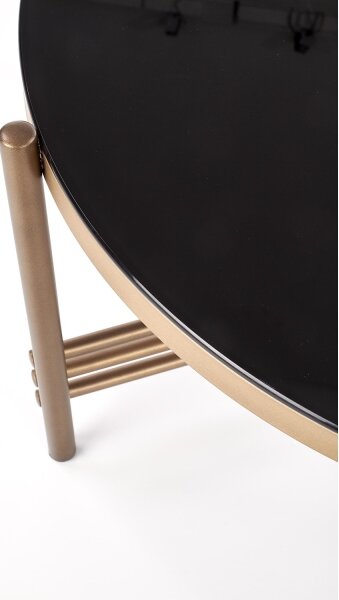 Konferenční stolek ISMENA 80 cm zlatá/černá