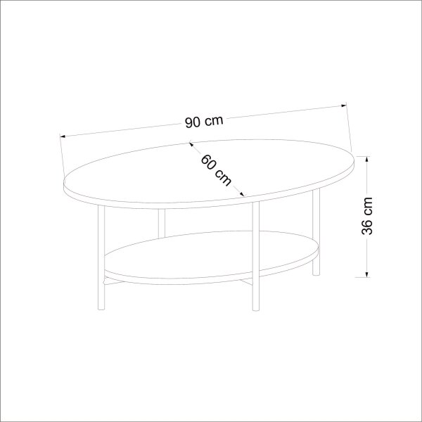 Konferenční stolek ELIS 90x60 cm dub/bílá