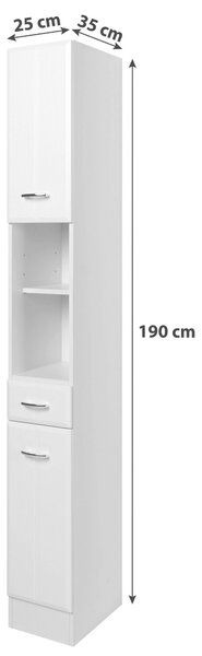 VYSOKÁ SKŘÍŇ, bílá, 25/190/34 cm Held - Koupelnové skříňky vysoké, Online Only