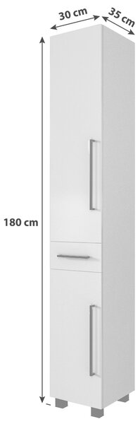 VYSOKÁ SKŘÍŇ, bílá, bílá, 30/180/35 cm Held - Koupelnové série, Online Only