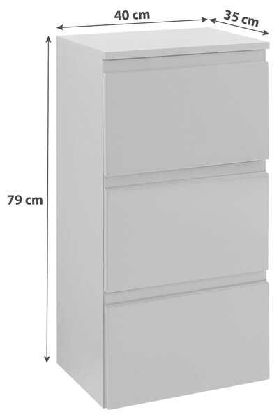 SPODNÍ SKŘÍŇKA, šedá, barvy grafitu, 40/79/35 cm Held - Koupelnové série, Online Only