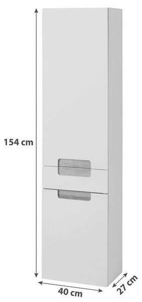 VYSOKÁ SKŘÍŇ, bílá, 40/154/27 cm Held - Koupelnové skříňky vysoké, Online Only