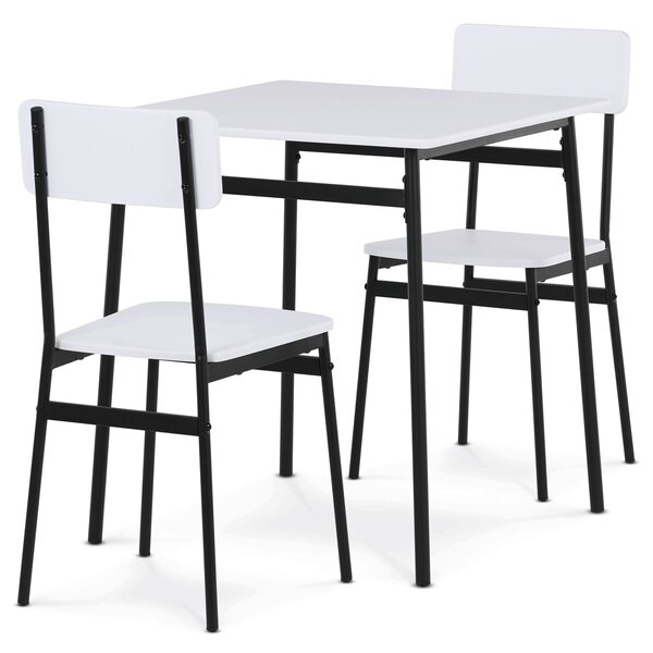 Vikio Jídelní set s 2 židlemi 70x70 cm barva bílá AJSA107B