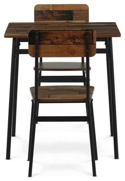 Vikio Jídelní set s 2 židlemi 70x70 cm dekor old wood AJSA107OW