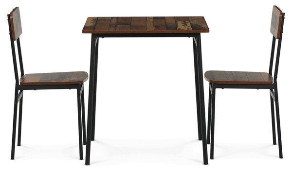 Vikio Jídelní set s 2 židlemi 70x70 cm dekor old wood AJSA107OW