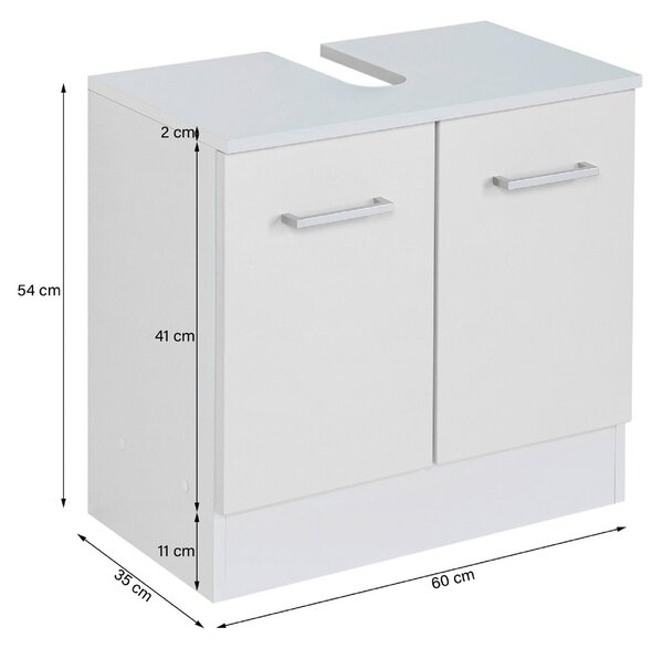 SKŘÍŇKA POD UMYVADLO, světle šedá, bílá, 60/54/35 cm Held - Koupelnové série, Online Only
