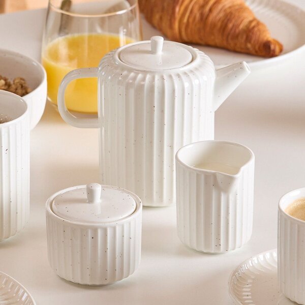 Bílá konvice na čaj z kostního porcelánu 540 ml Ora Gloss – Salt&Pepper