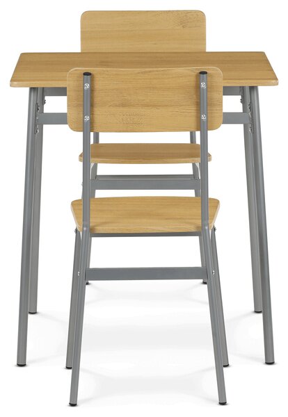 Vikio Jídelní set s 2 židlemi 70x70 cm dekor dub AJSA108D