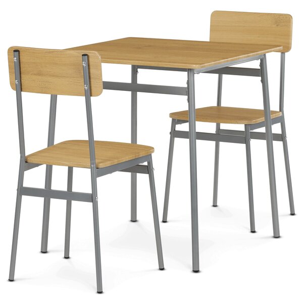 Vikio Jídelní set s 2 židlemi 70x70 cm dekor dub AJSA108D