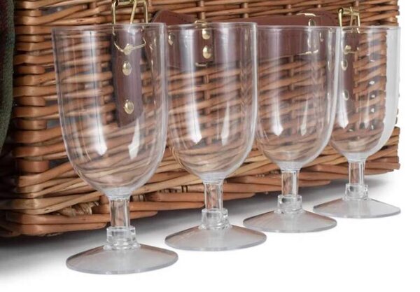 Willow Direct Piknikový koš GREEN CLASSIC proutěný pro 4 osoby s dekou