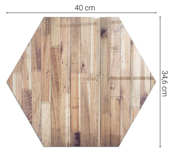 Šestihranné sklo pod kamna Dřevěný vzor v geometrickém uspořádání ppkprntsz-00019920