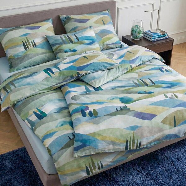 Povlečení SATÉN DESIGN tuscany zelenomodrá 140 x 200/70 x 90 cm