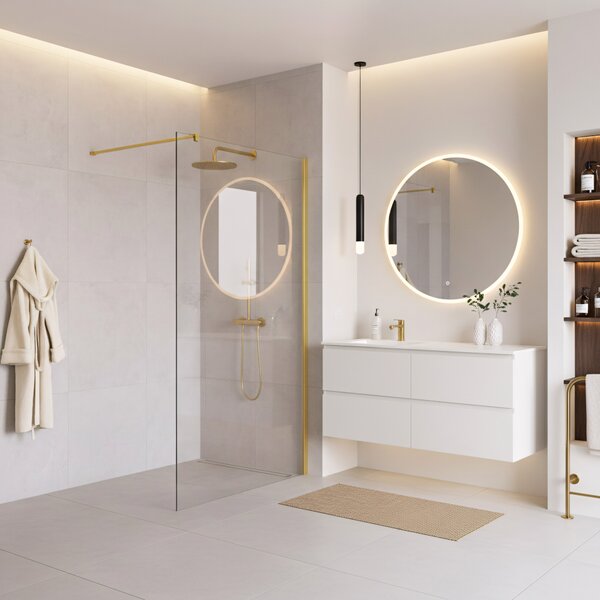 Sprchová zástěna Rea Flexi Transparent / Gold 70