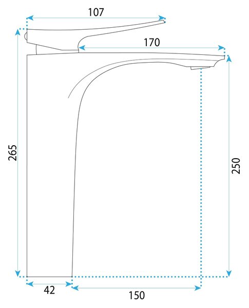 Rea Vision Premium, vysoká umyvadlová baterie h-265, měděná matná, REA-B6490