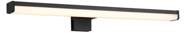 Trio Leuchten 284114032 LINO - Koupelnové LED svítidlo v černé barvě s montáží na zrcadlo, zeď i skříňku 7,5W, 3000K, IP44, 40cm (Nástěnné černé svítidlo do koupelny k zrcadlu s teplou barvou světla s montáží na zeď, skříňku i na zrcadlo)