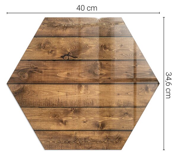 Šestihranné sklo před krb Přírodní dřevěná textura ppkprntsz-00020409