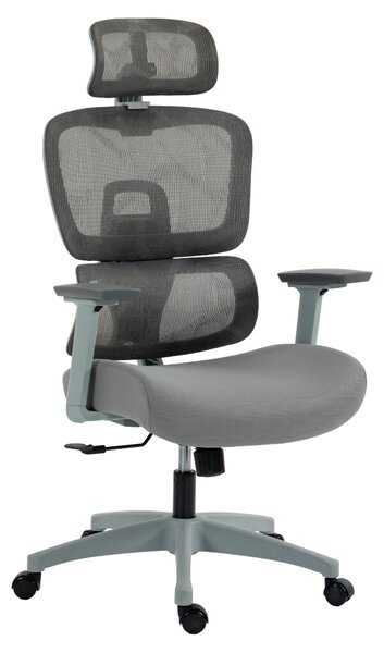 Ergonomická kancelářská židle COSMO - šedá síťovina / nosnost 150 kg
