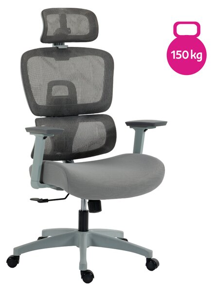 Ergonomická kancelářská židle COSMO - šedá síťovina / nosnost 150 kg