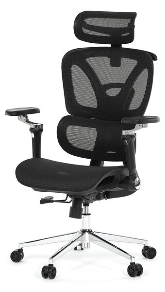 Ergonomická kancelářská židle FORCE - černá síťovina