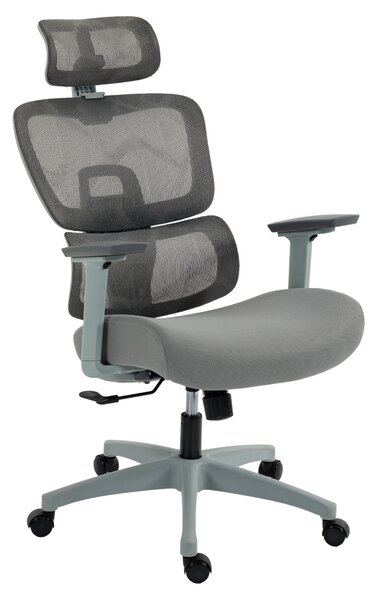 Ergonomická kancelářská židle COSMO - šedá síťovina / nosnost 150 kg