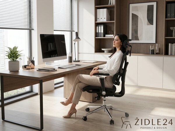 Ergonomická kancelářská židle EXECUTIVE - černá síťovina