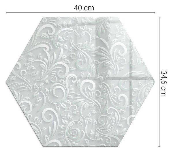 Šestihranné sklo pod krbová kamna Stylový rostlinný motiv ppkprntsz-00033982