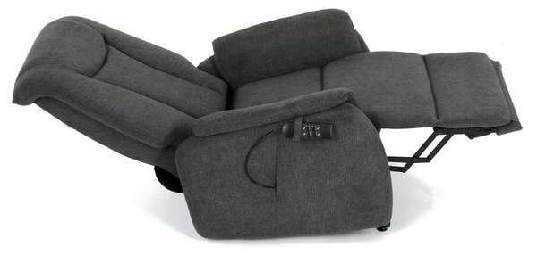 Elektrické polohovací TV křeslo SEN - šedá látka