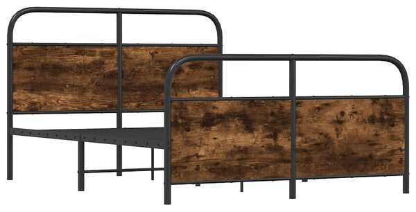 Kovový rám postele bez matrace kouřový dub 137x190 cm 3318634
