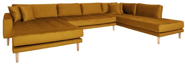 -25 % Dny MOMENTI– Nordic Living Sametová rohová pohovka Limo 370 cm, levá