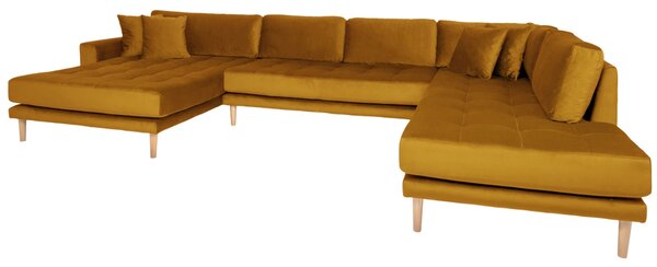 -25 % Dny MOMENTI– Nordic Living Sametová rohová pohovka Limo 370 cm, levá