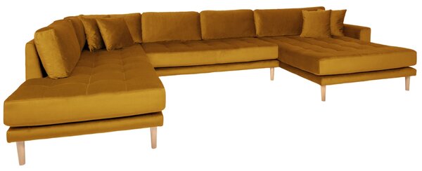 -25 % Dny MOMENTI– Nordic Living Sametová rohová pohovka Limo 370 cm, pravá