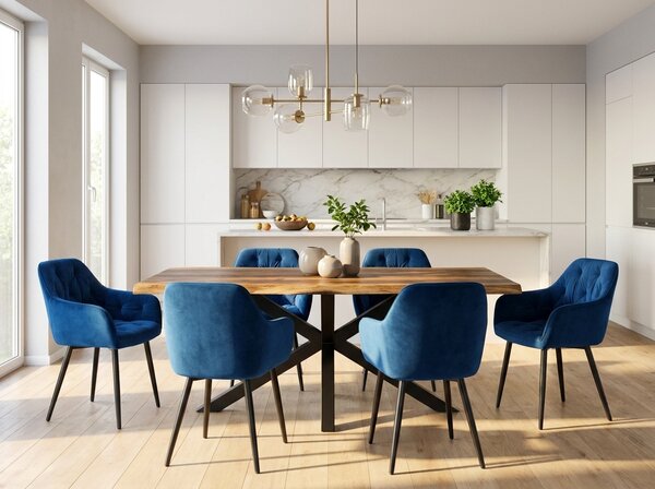 Designové křeslo, modrá Velvet látka, FEDRIS 2 NEW