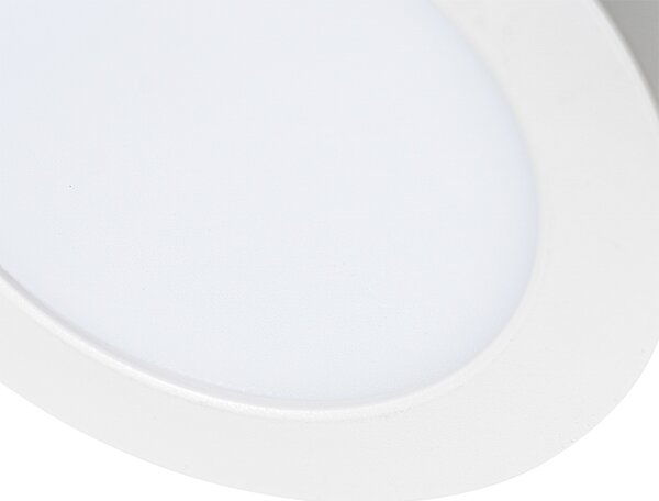 Sada 6 zapuštěných nebo povrchových bodových světel bílá 14 cm vč. LED 3-stupňové stmívání do tepla s přepínačem Dip - Trans