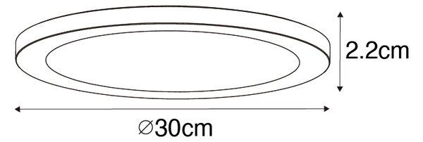 Sada 6 zapuštěných nebo povrchových bodových světel bílá 30 cm vč. LED 3-krokové stmívání do teplé - Trans