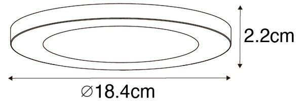 Sada 6 zapuštěných nebo povrchových bodových svítidel bílá 18 cm vč. LED 3-krokové stmívání do tepla - Trans