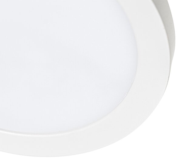 Sada 6 zapuštěných nebo povrchových bodových světel bílá 30 cm vč. LED 3-krokové stmívání do teplé - Trans