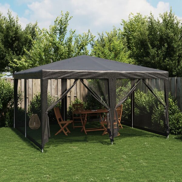 Party stan s 8 síťovanými bočnicemi antracitový 4 x 4 m HDPE
