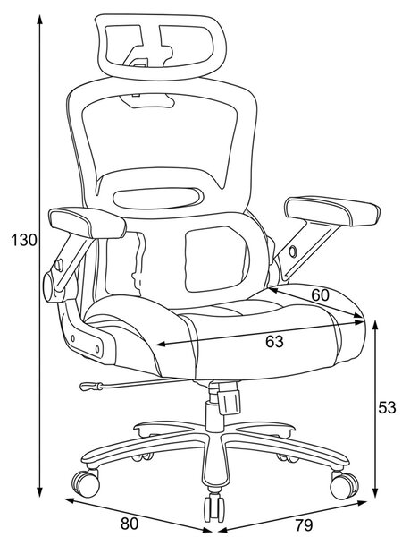 Ergonomická kancelářská židle AIR - černá síťovina / látka / nosnost 180 kg