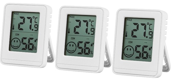 Livarno® Teploměr a vlhkoměr, 3dílná sada (bílá) (100400359001)