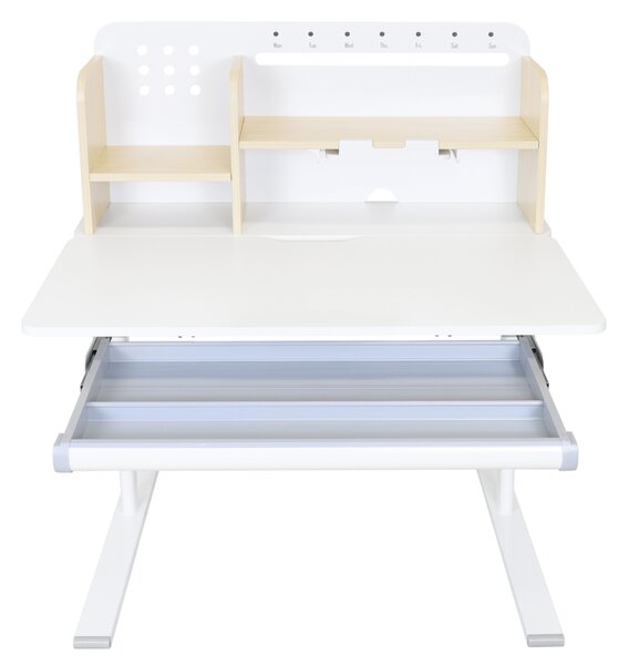 Rostoucí psací stůl SMART - přírodní / bílá