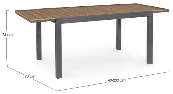 -25 % Dny MOMENTI– Bizzotto Hliníkový rozkládací zahradní stůl Elias 140/200 x 90 cm