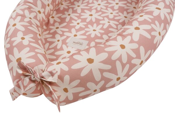 Malomi Kids Růžové bavlněné hnízdečko Blush Daisies 85 cm