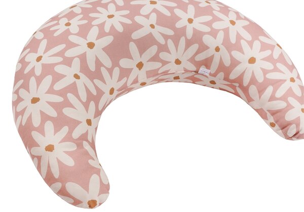 Malomi Kids Růžový bavlněný kojicí polštář Blush Daisies 62 cm