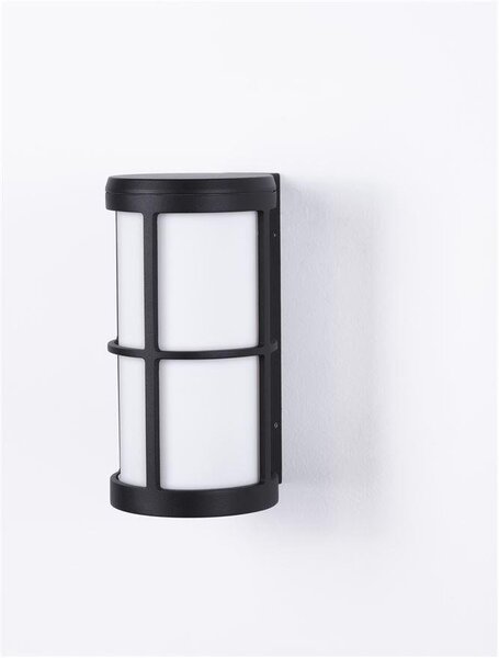 NV 9002851 Venkovní nástěnné svítidlo STONE černý hliník a akryl E27 1x12W 220-240V IP54 bez žárovky - NOVA LUCE