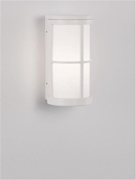 NV 9002850 Venkovní nástěnné svítidlo STONE bílý hliník a akryl E27 1x12W 220-240V IP54 bez žárovky - NOVA LUCE