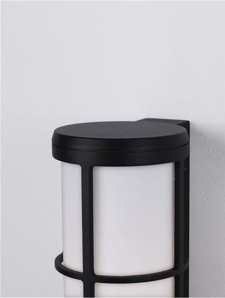 NV 9002851 Venkovní nástěnné svítidlo STONE černý hliník a akryl E27 1x12W 220-240V IP54 bez žárovky - NOVA LUCE