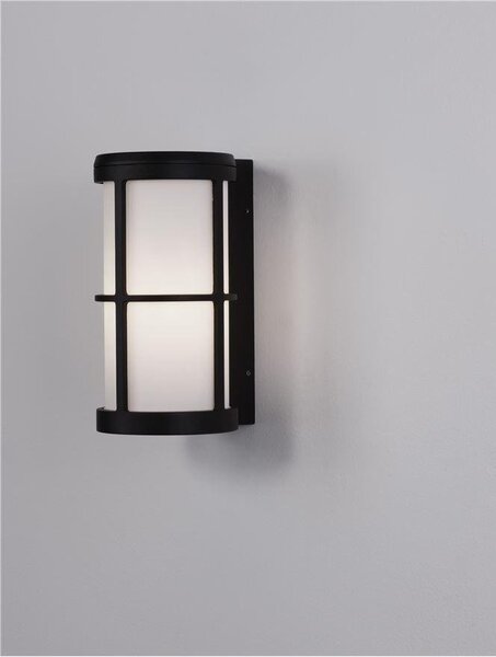 NV 9002851 Venkovní nástěnné svítidlo STONE černý hliník a akryl E27 1x12W 220-240V IP54 bez žárovky - NOVA LUCE