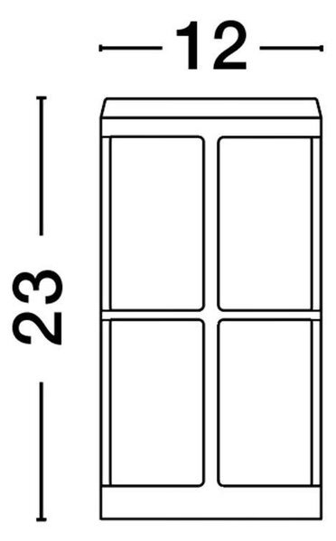 NV 9002851 Venkovní nástěnné svítidlo STONE černý hliník a akryl E27 1x12W 220-240V IP54 bez žárovky - NOVA LUCE