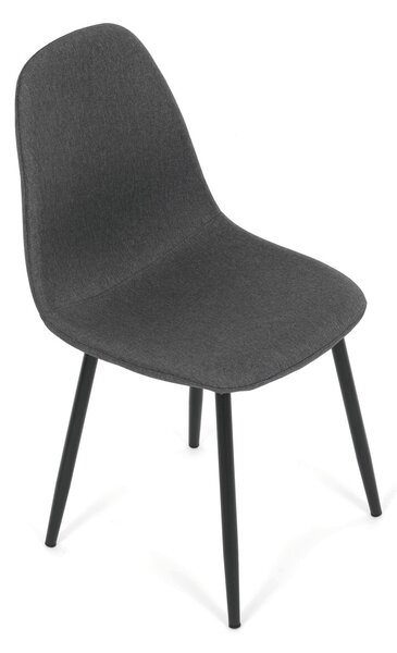 Jídelní židle ELISA - šedá látka / černé kovové nohy