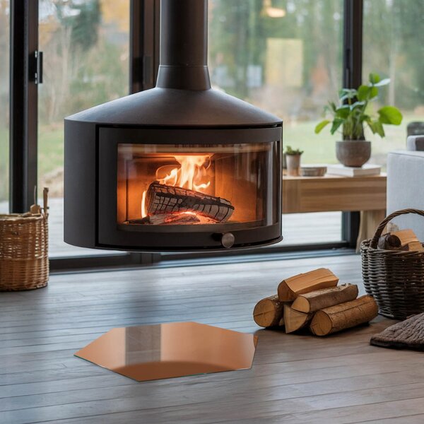 Šestihranné sklo před krb Barva Hnědá ppkprntsz-cc995532
